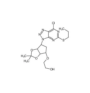 에탄올, 2-[[(3 aR, {{2}} S, 6 R, 6 aS)-6- [7- 클로로 -5- (프로필 티오)-3 H-1, 2, 3-트리아 졸로 [{{2}}, 5-d] 피리 미딘- 3-일] 테트라 하이드로-2, 2-디메틸-{{2}} H- 사이클로 펜타 -1, 3-디 옥솔-{{{ {10}}}-일] 옥시]-CAS 3 7 6 6 08-75-2